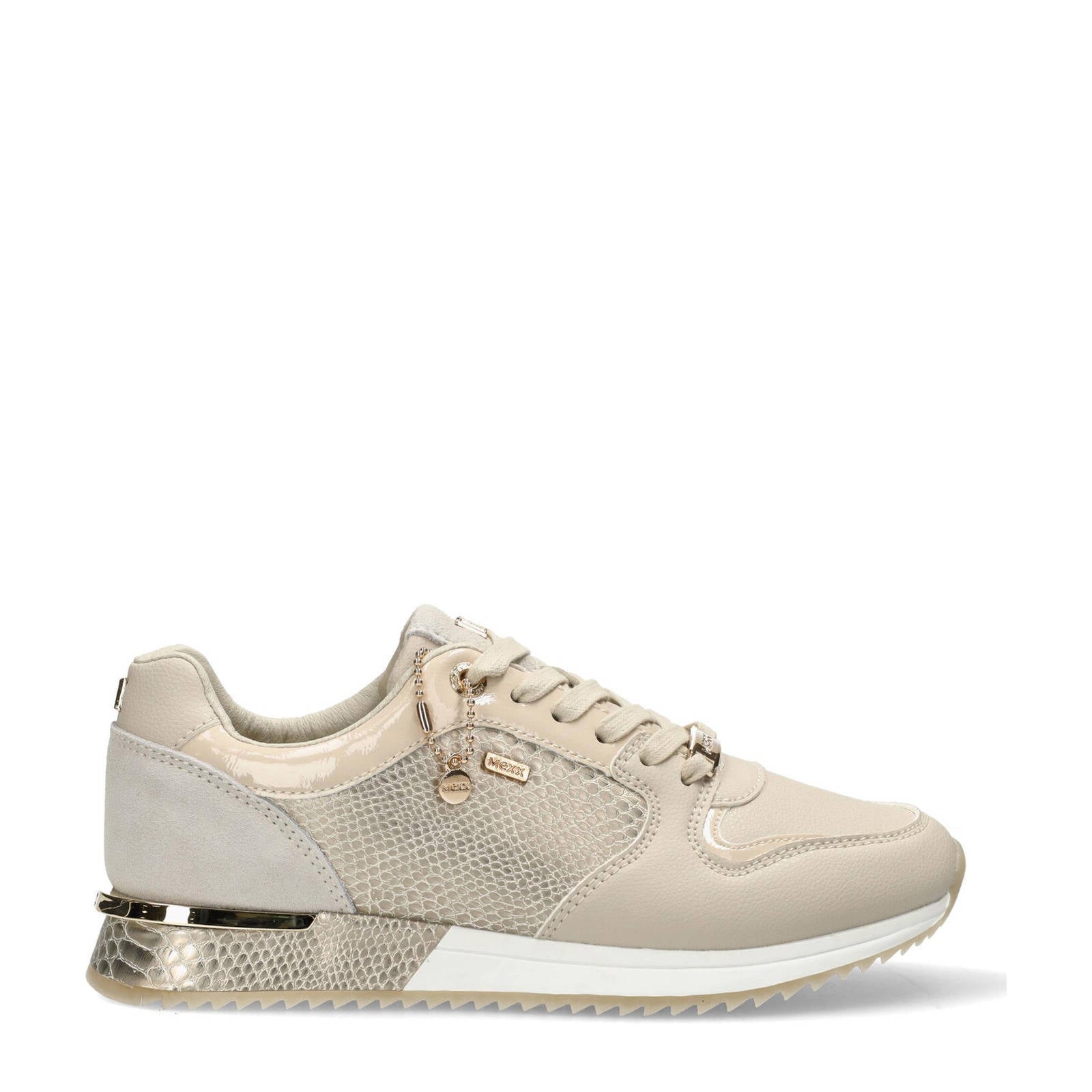 Mexx Fleur suède sneakers beige | wehkamp