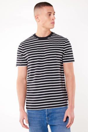 gestreept regular fit T-shirt black/white