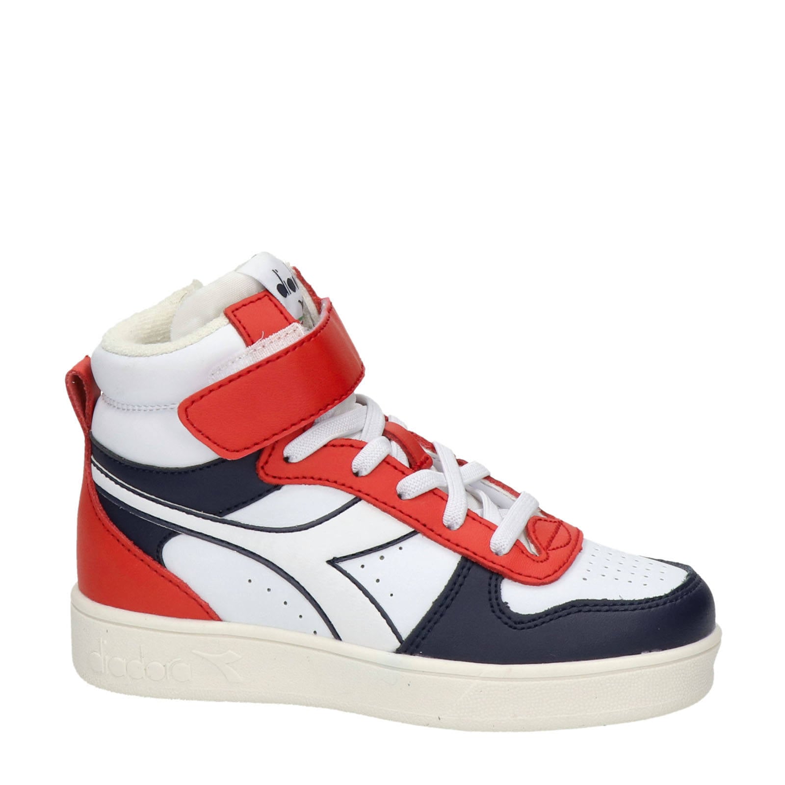 Diadora leren sneakers rood/wit/donkerblauw | wehkamp