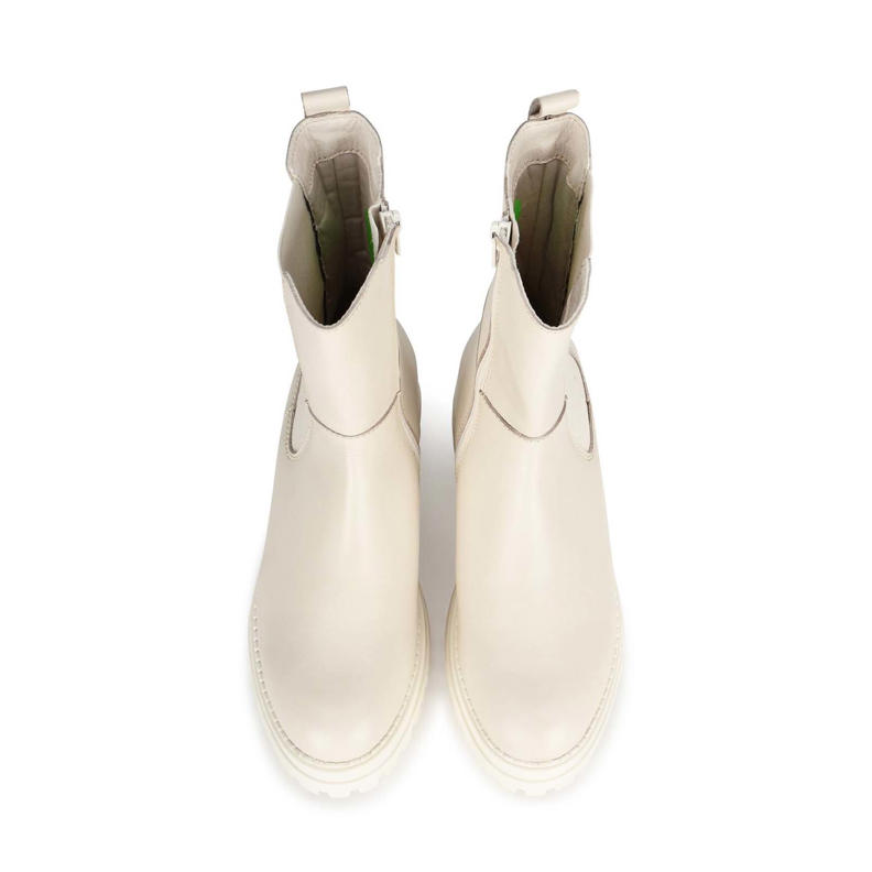 PS Poelman leren chelsea boots ecru wehkamp