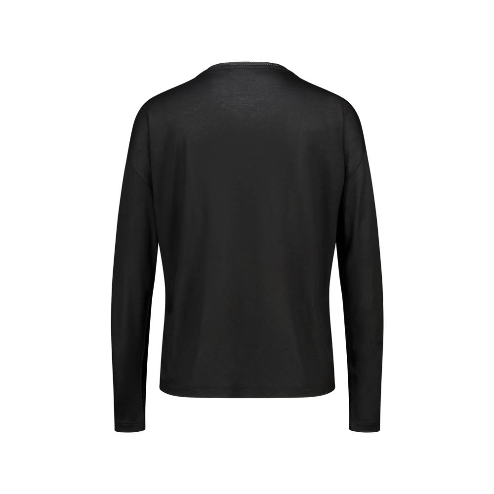 Expresso jersey top met satijn zwart