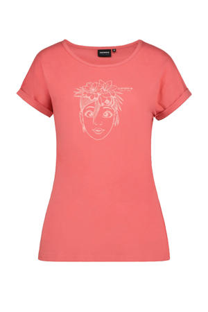 outdoor T-shirt koraalrood