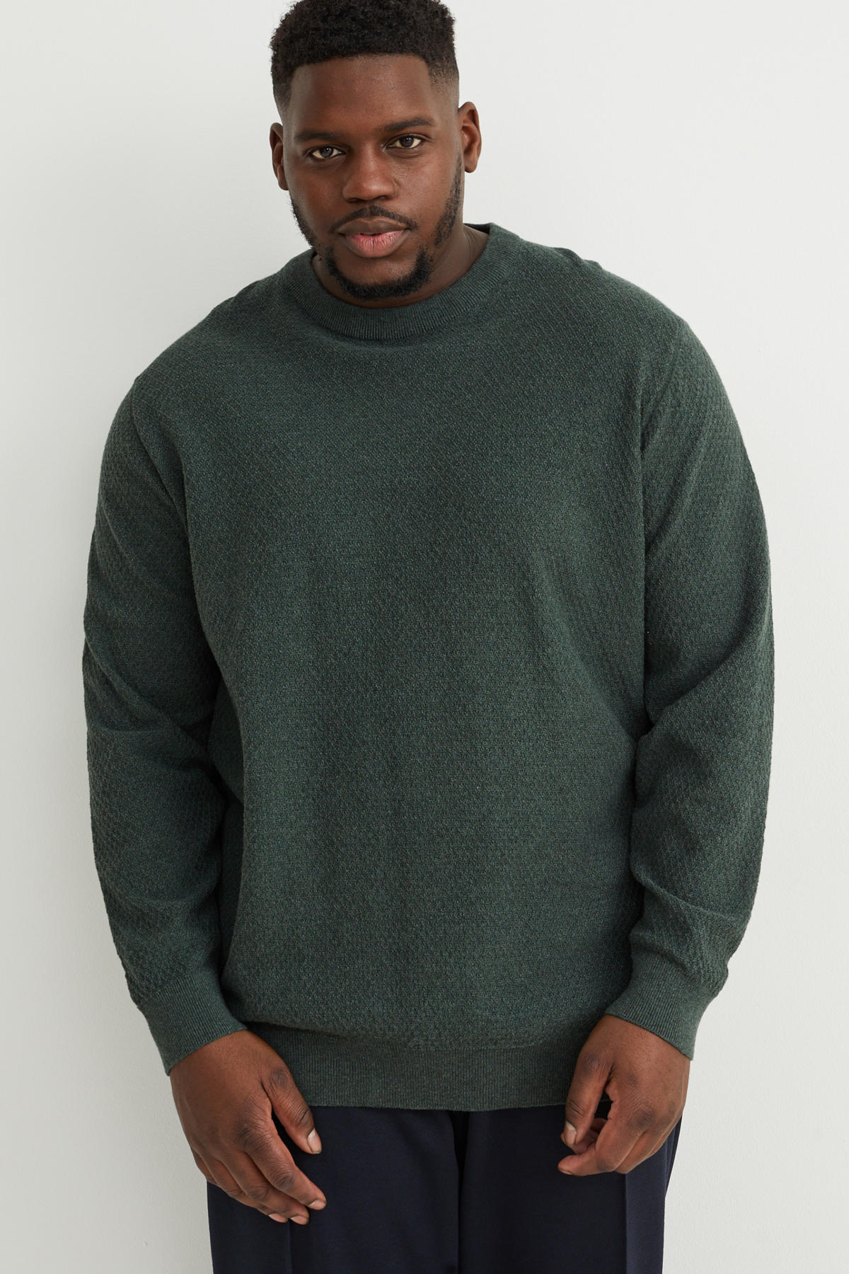 Naar behoren kas Korting C&A fijngebreide trui met textuur groen | wehkamp