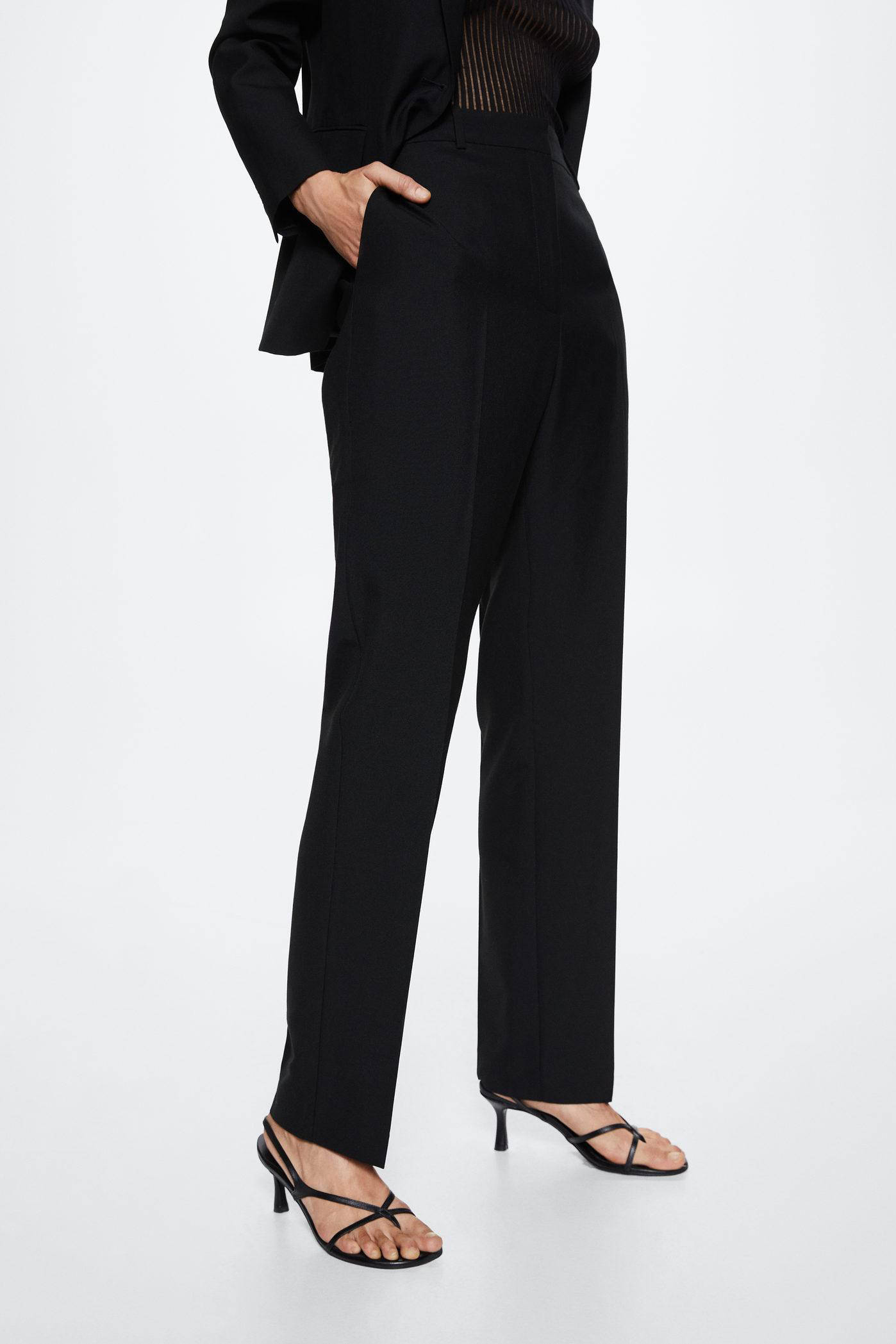 Gibierre Donna GBR Wollen broek zwart casual uitstraling Mode Broeken Wollen broeken 