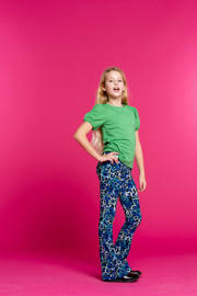 thumbnail: Geisha flared broek met all over print bruin