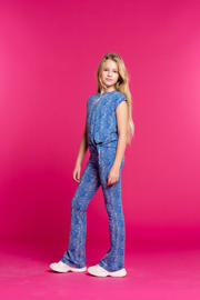 thumbnail: Geisha T-shirt met dierenprint blauw