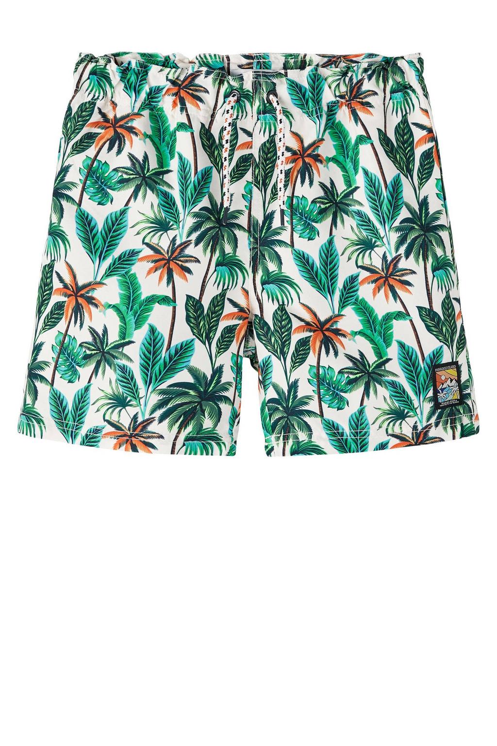 NAME IT KIDS zwemshort NKMZOCCAS wit/groen