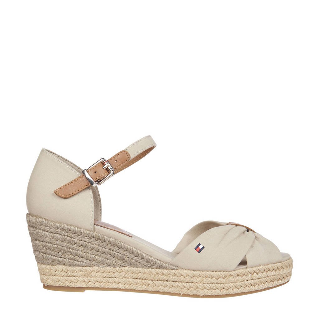 Tommy Hilfiger Basic Open Toe Mid Wedge espadrilles beige wehkamp