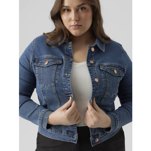 VERO MODA CURVE spijkerjasje medium blue denim afbeelding