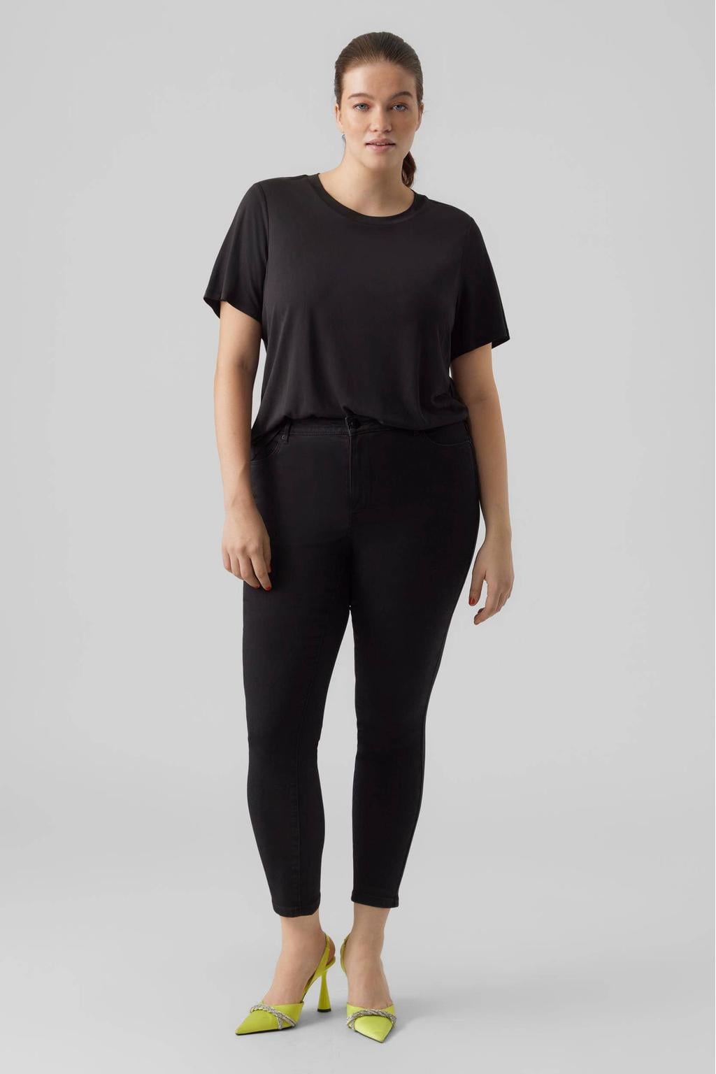 VERO MODA CURVE high waist skinny jeans zwart