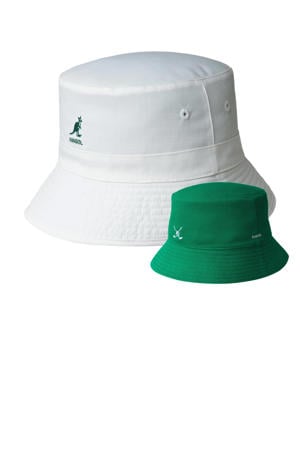 reversible bucket hat Golf met logo groen/wit