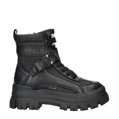 Buffalo Aspha Com 1 chunky veterboots zwart afbeelding