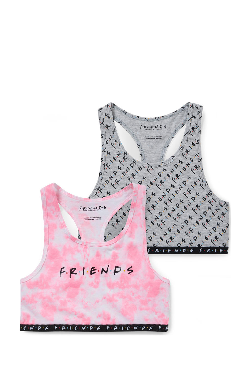C&A Friends bh top - set van 2 roze/grijs