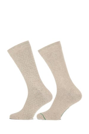 sokken Alex met print - set van 2 zand