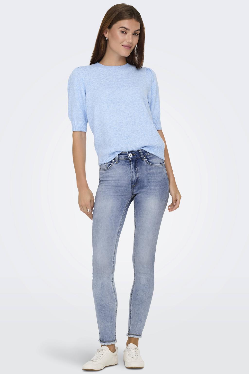 ONLY high waist skinny jeans ONLBLUSH lichtblauw