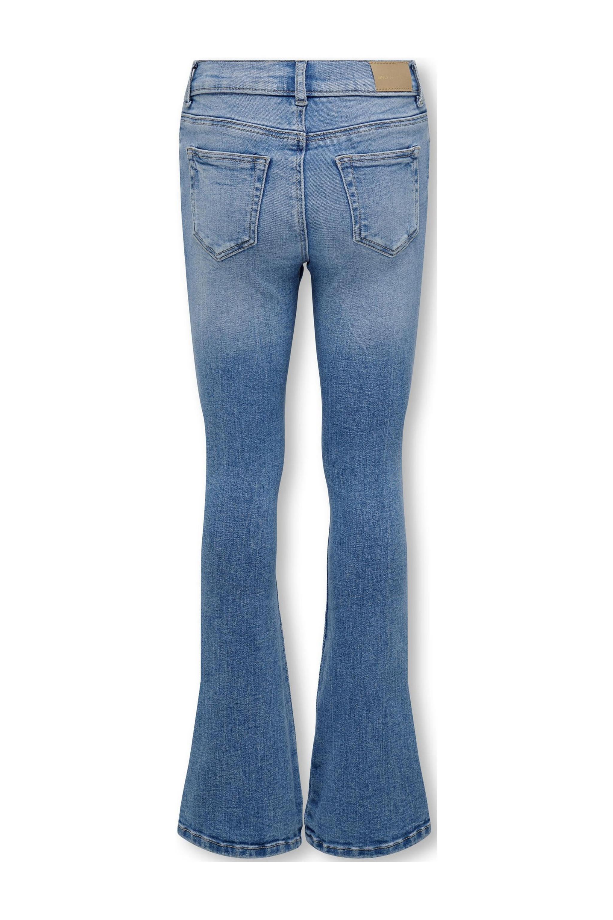 KIDS ONLY GIRL flared jeans KOGHUSH FLARED SLIT AZG500 light blue denim
