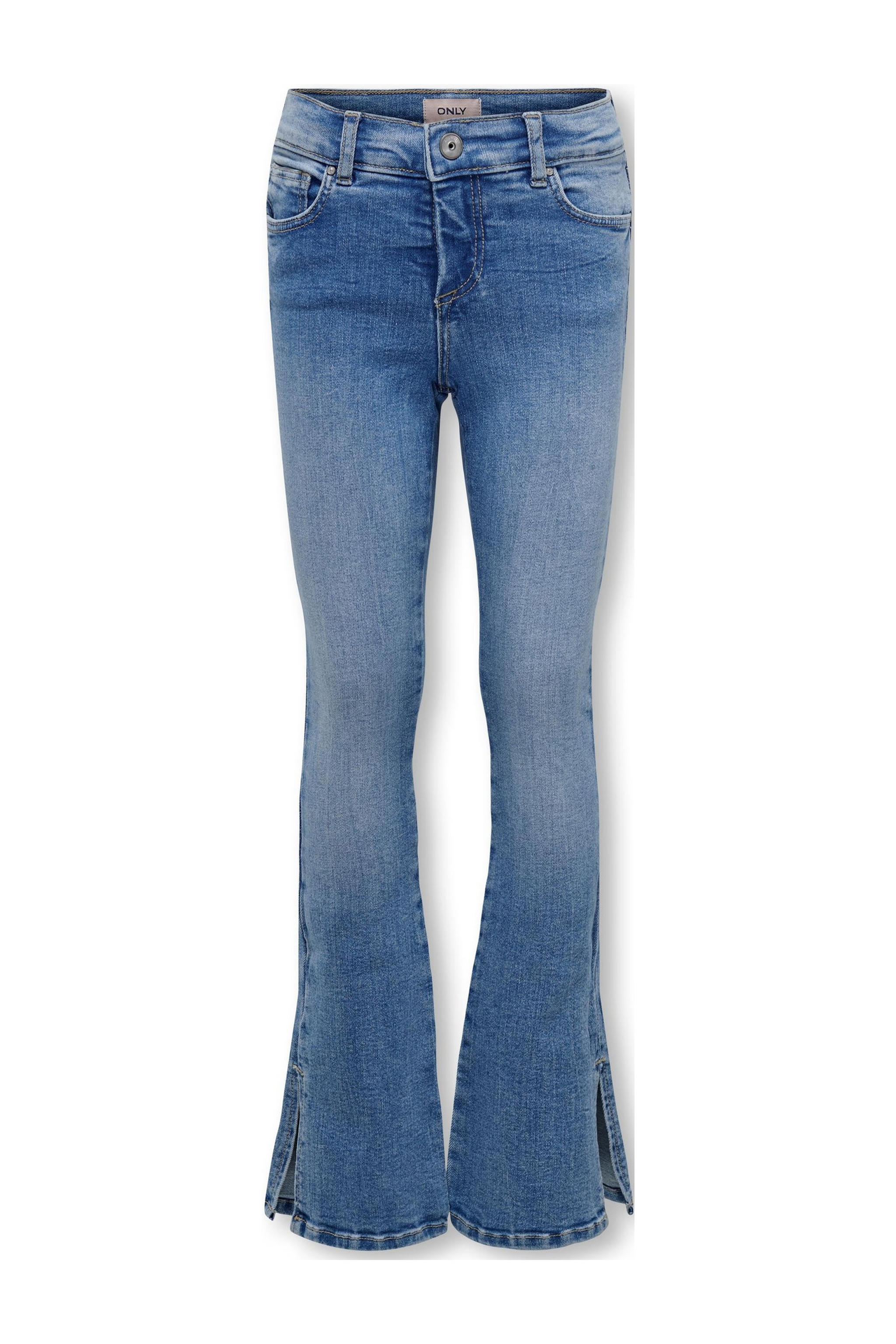 KIDS ONLY GIRL flared jeans KOGHUSH FLARED SLIT AZG500 light blue denim