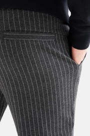 thumbnail: Shoeby slim fit broek met krijtstreep donkergrijs