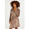 Hunkemöller fleece badjas met ritssluiting bruin