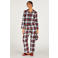 Hunkemöller geruite pyjama + slaapmasker wit/rood/blauw