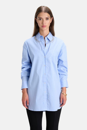 blouse PINSTRIPE blauw