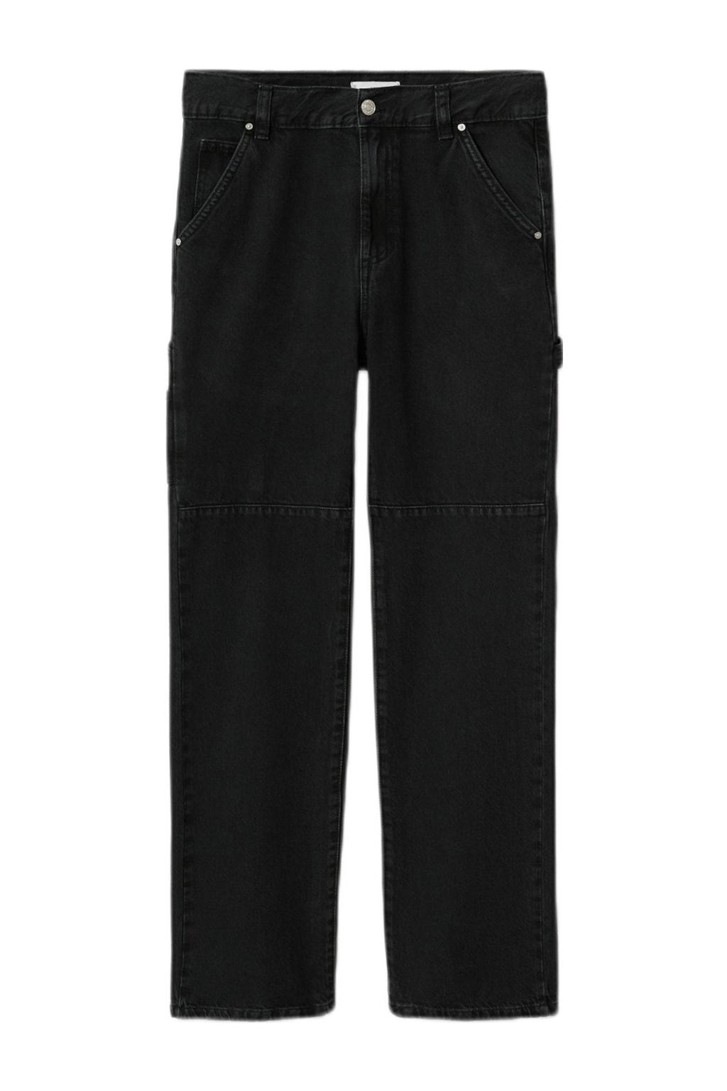 Mango high waist straight fit jeans zwart wehkamp
