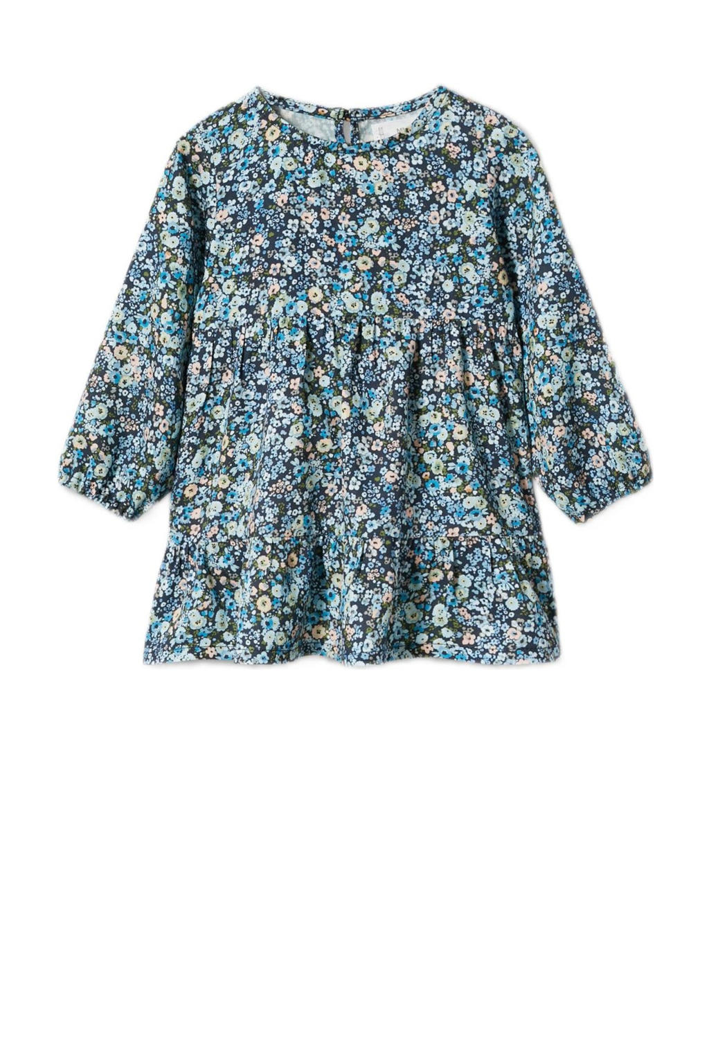 Maxi-jurk, A-lijn, batikprint, ronde hals, knoopsluiting, volants Maxi-jurk, A-lijn, batikprint, ronde hals, knoopsluiting, volants