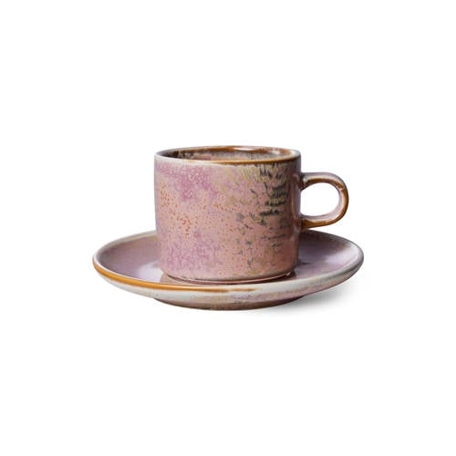 HKLIVING kop en schotel Chef ceramics (Ø7,8 cm) - Rustic Pink