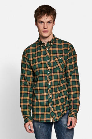 geruit regular fit overhemd green check + 854