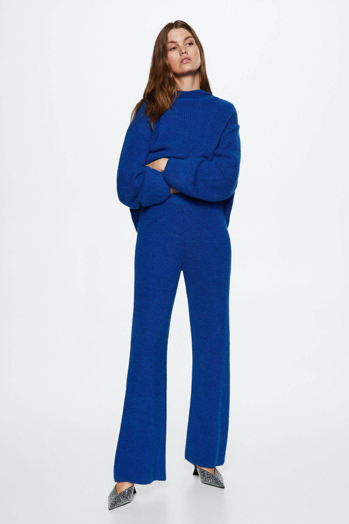 Mango flared broek blauw | wehkamp