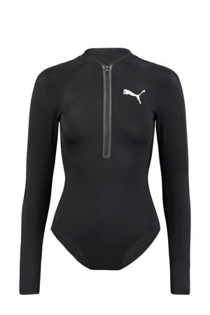 surfsuit met lange mouw en rits zwart