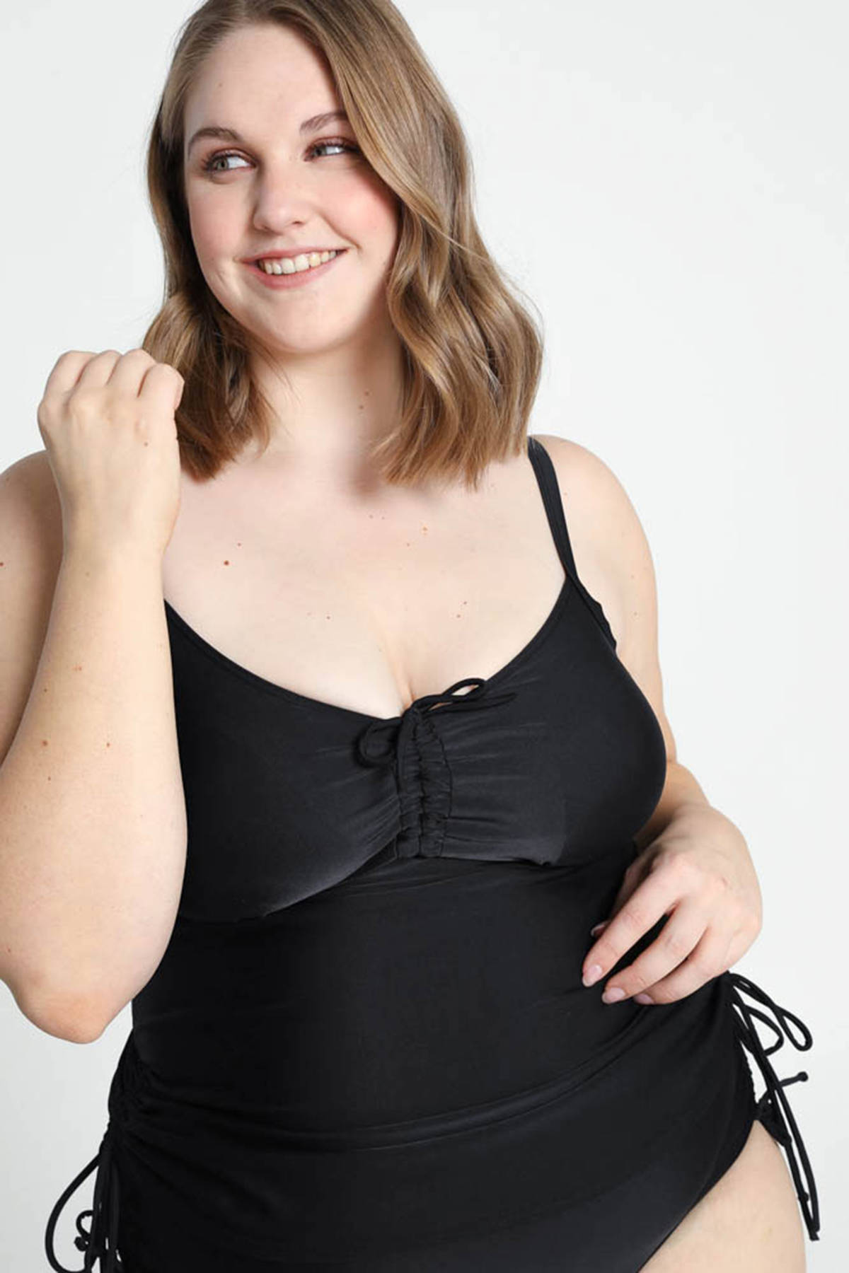 Paprika voorgevormde tankini bikinitop zwart/wit