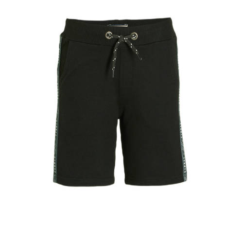 DJ Dutchjeans sweatshort met zijstreep zwart
