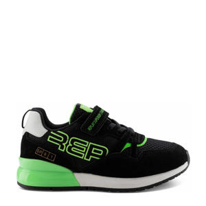 SHOOT JR-1  suede sneakers zwart/groen