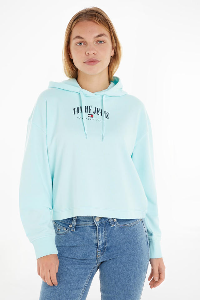 band vertalen bank Tommy Jeans hoodie met logo aqua coast | wehkamp