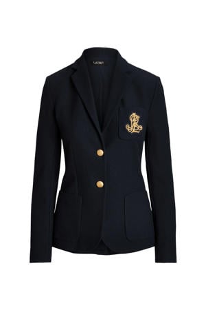blazer met logo donkerblauw