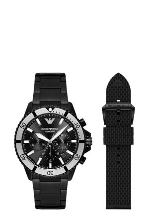 horloge AR80050 Emporio Armani zwart