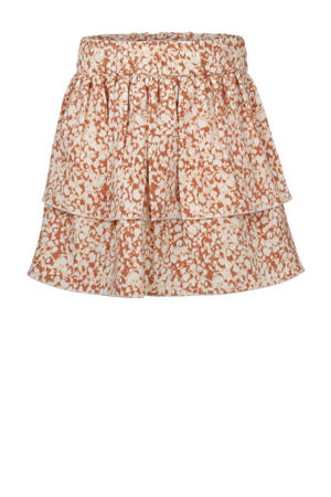 rok met all over print oranje/beige