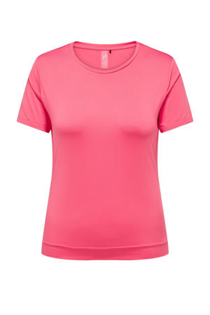 Plus Size sport T-shirt ONPCARMEN roze