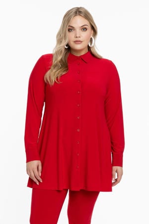 blouse DOLCE van travelstof rood
