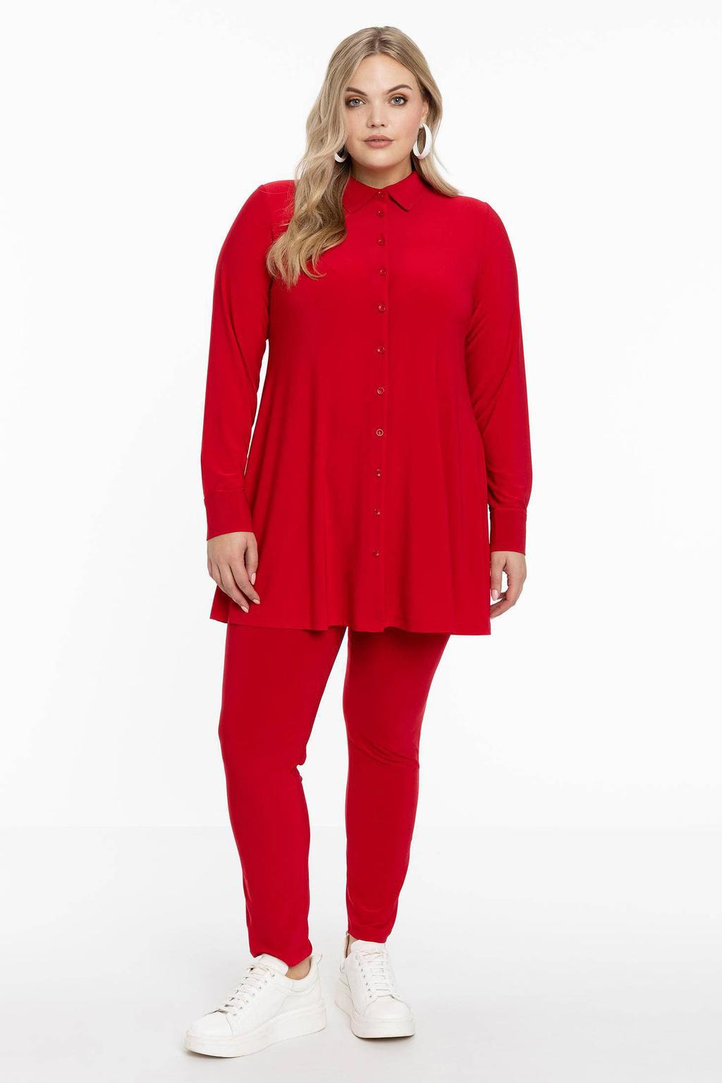 YOEK blouse DOLCE van travelstof rood