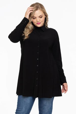 blouse DOLCE van travelstof zwart