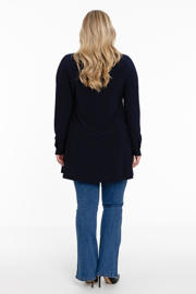 thumbnail: YOEK blouse DOLCE van travelstof donkerblauw