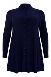 thumbnail: YOEK blouse DOLCE van travelstof donkerblauw