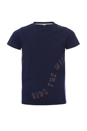 T-shirt met tekst donkerblauw