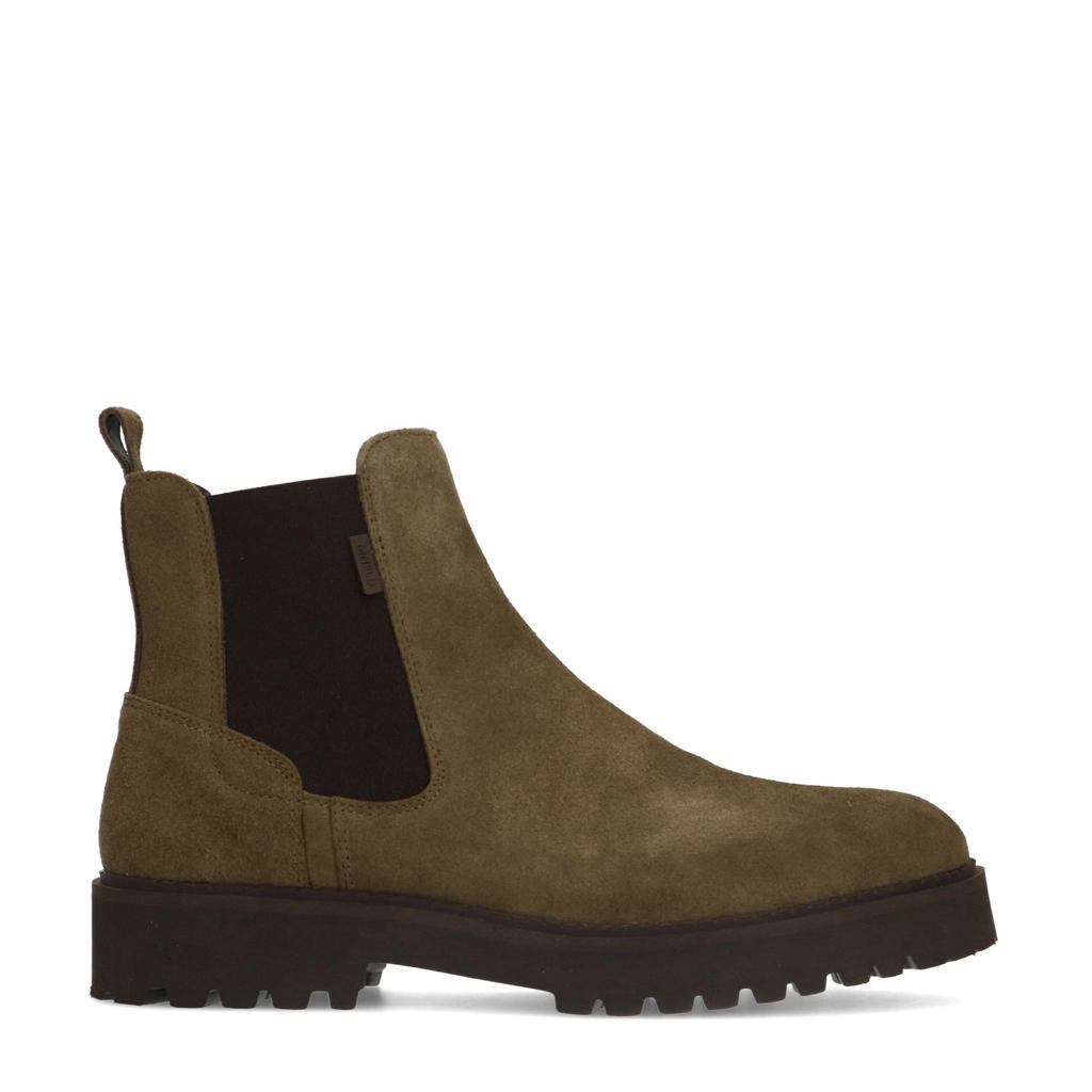 Manfield suede chelsea boots taupe wehkamp