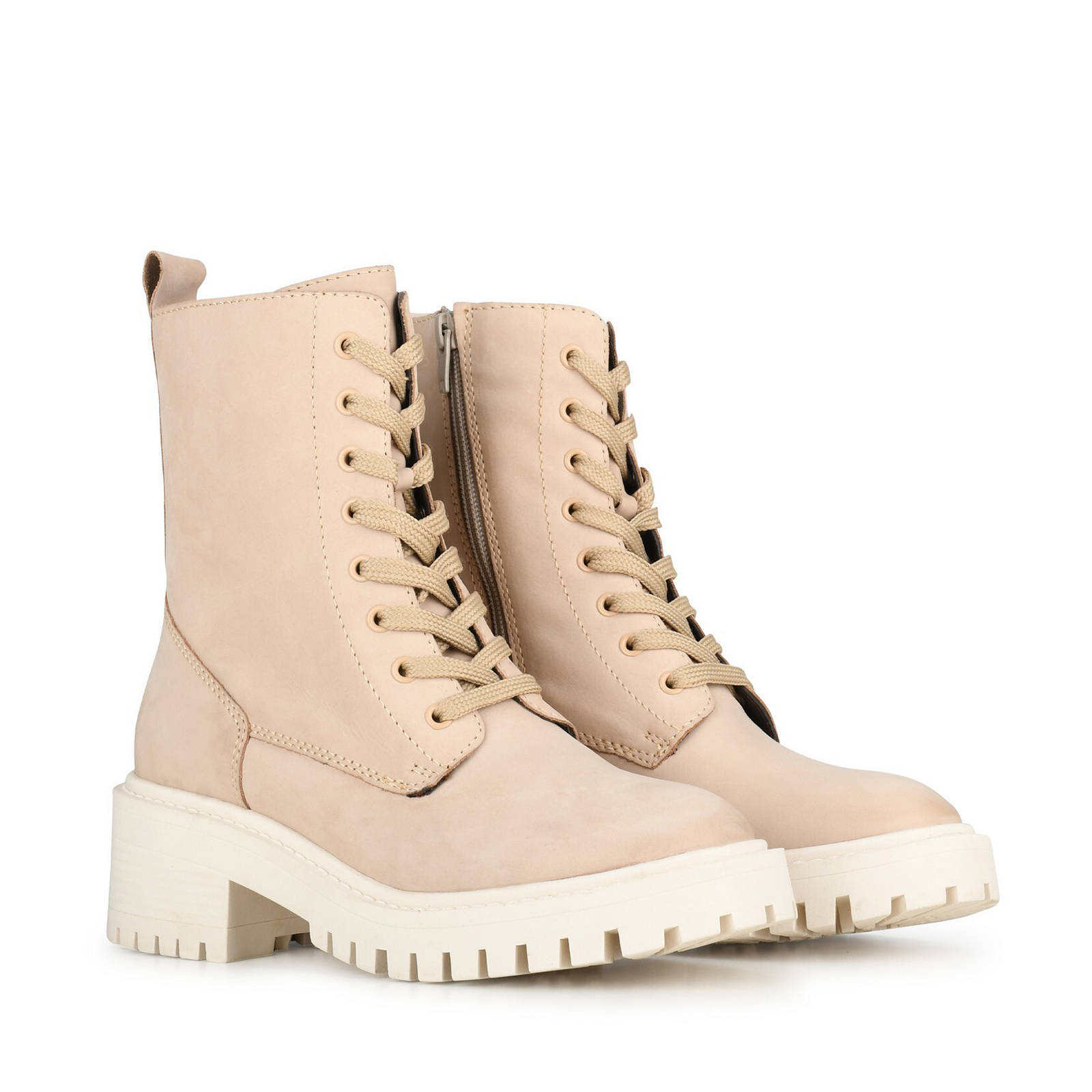 PS Poelman Klara veterboots beige | wehkamp