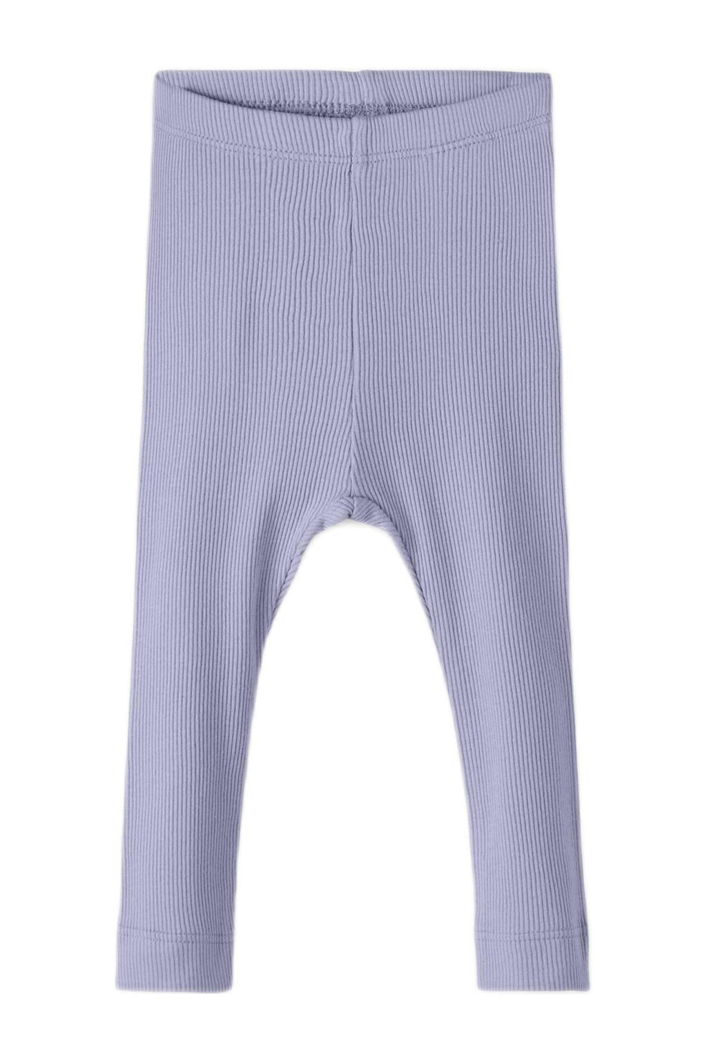 Paarse NAME IT BABY newborn baby skinny broek van duurzaam stretchkatoen met regular waist en elastische inzet
