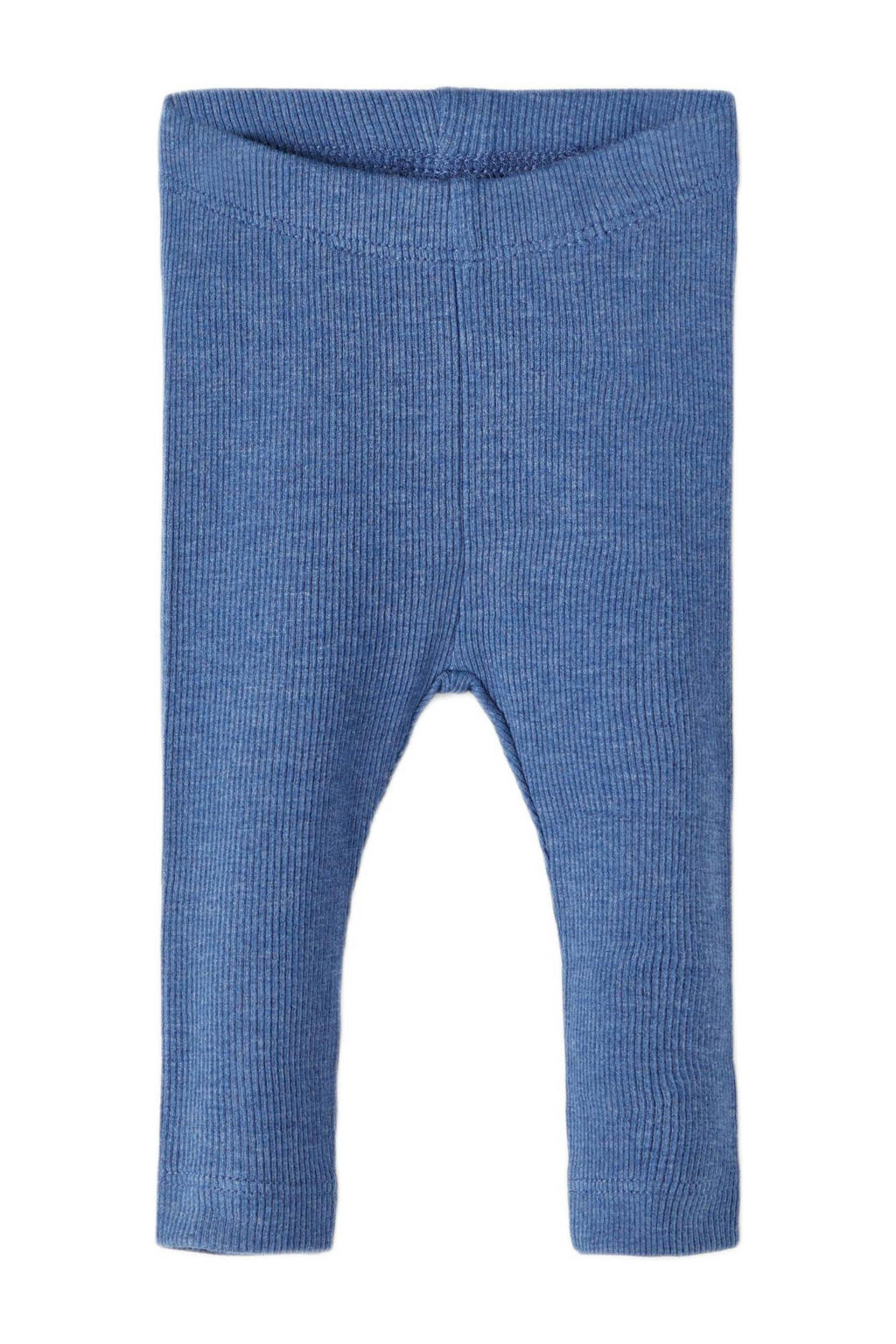 Blauwe NAME IT BABY baby skinny broek van katoen met regular waist, elastische inzet en effen