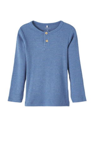 longsleeve met biologisch katoen zachtblauw
